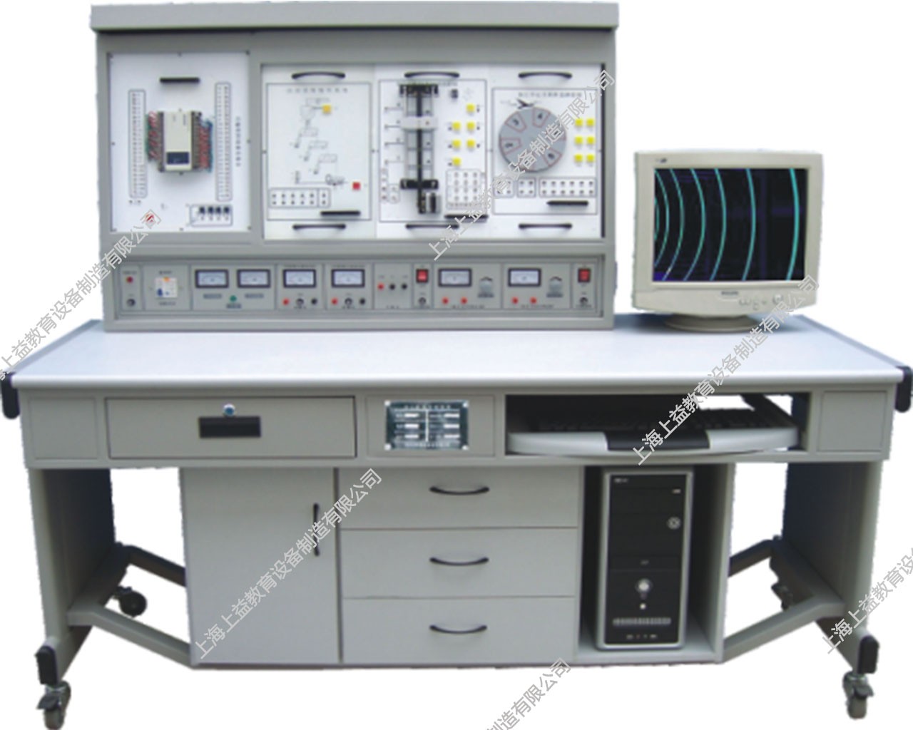 SYPLC-01B PLC可編程控制實(shí)驗(yàn)及單片機(jī)開發(fā)系統(tǒng)綜合實(shí)驗(yàn)裝置（立式，掛箱積木式）